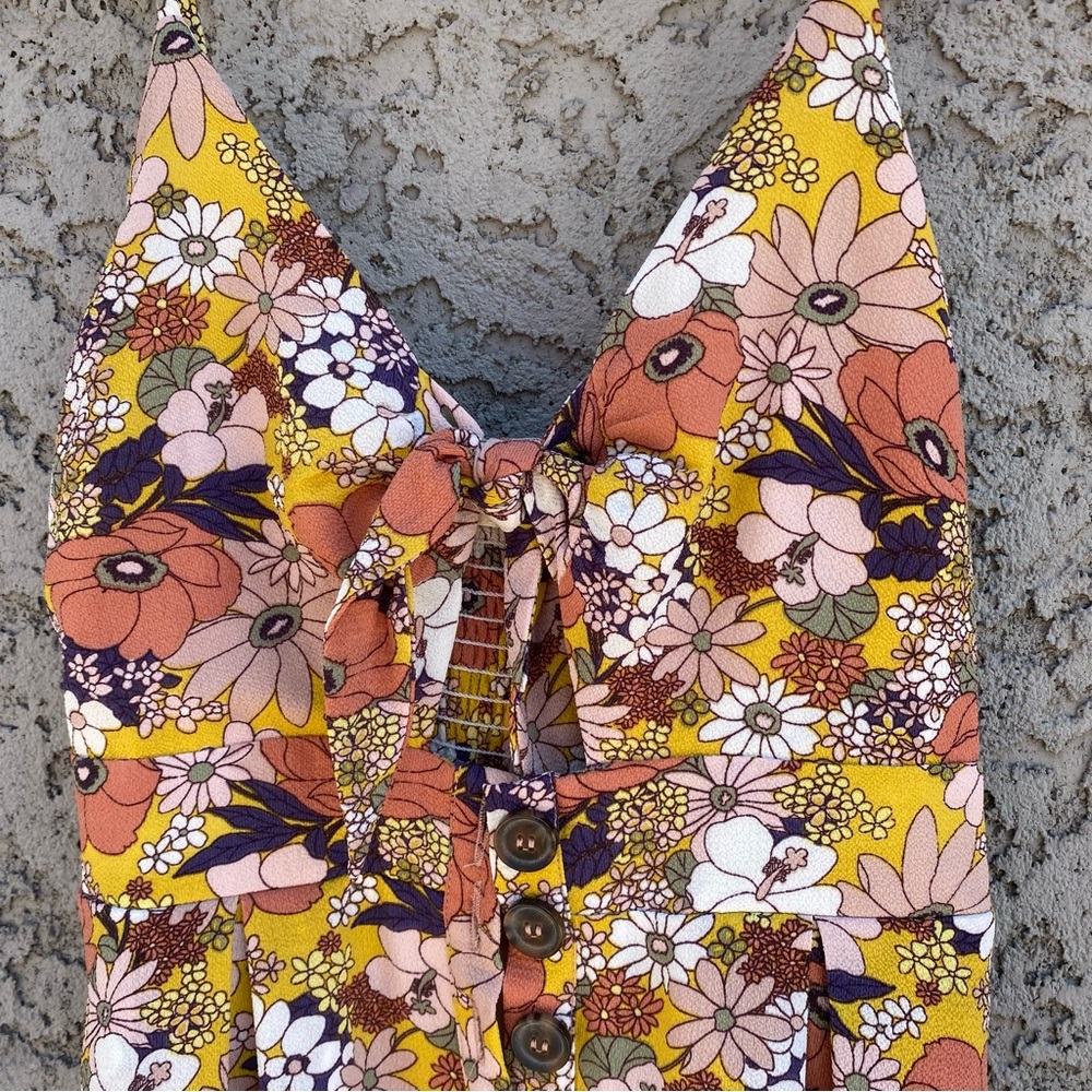 MODCLOTH Gilli Floral Spaghetti Strap Bow Front Dress - Picture 7 of 11
